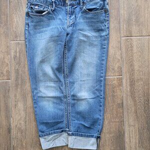 Banana Republic Light Wash Cuffed Capri Stretch Jeans Sz 28/6